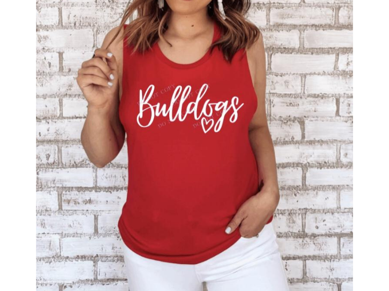 Bulldogs (Cursive w/Heart)