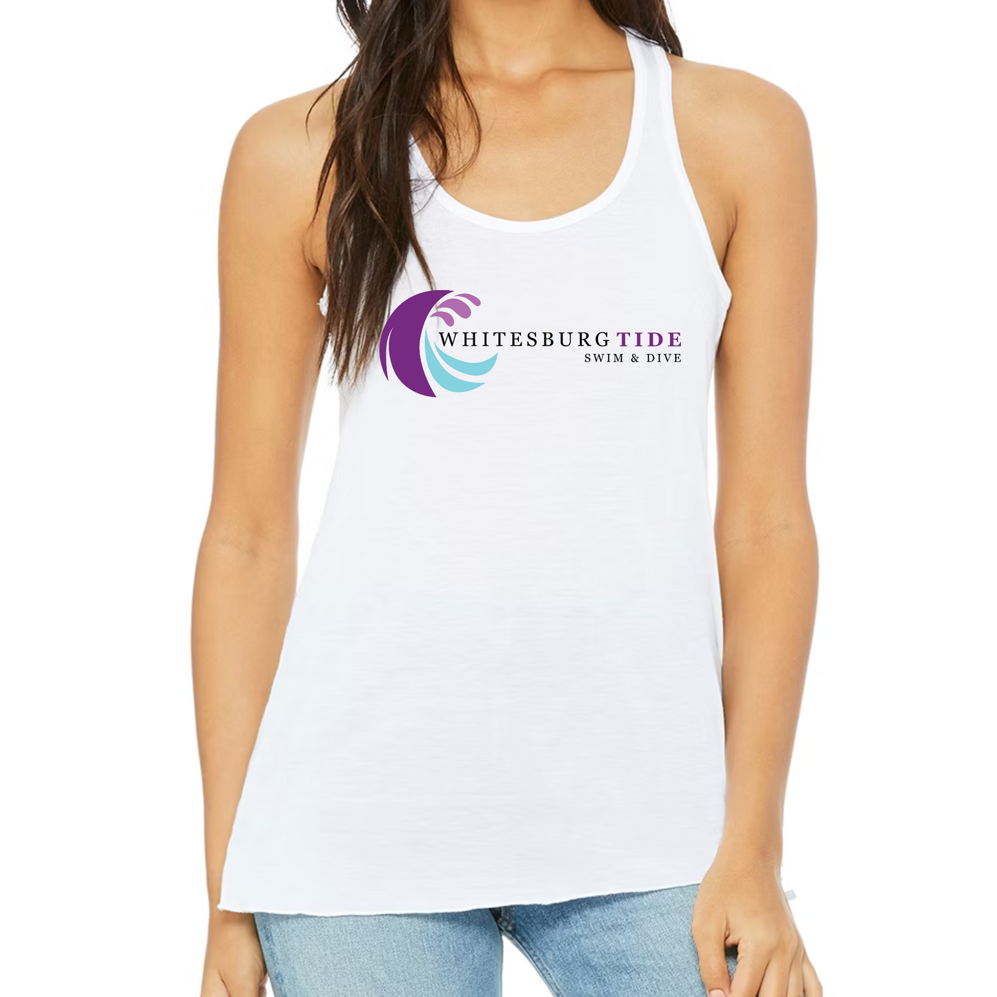 White Racerback Tank – Whitesburg Swim Team