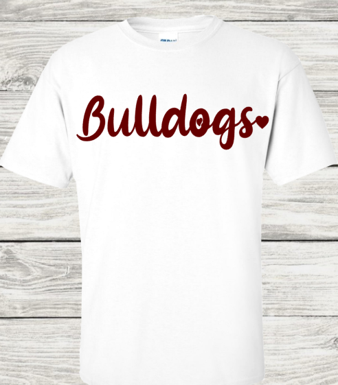 Bulldogs w/heart Tee