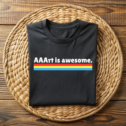 AAAart is Awesome (Red, Yellow, Blue Stripes)
