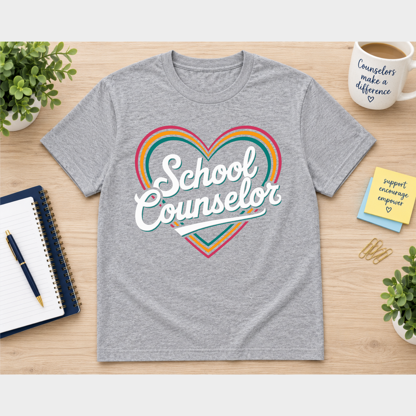 School Counselor- Retro Heart Tee