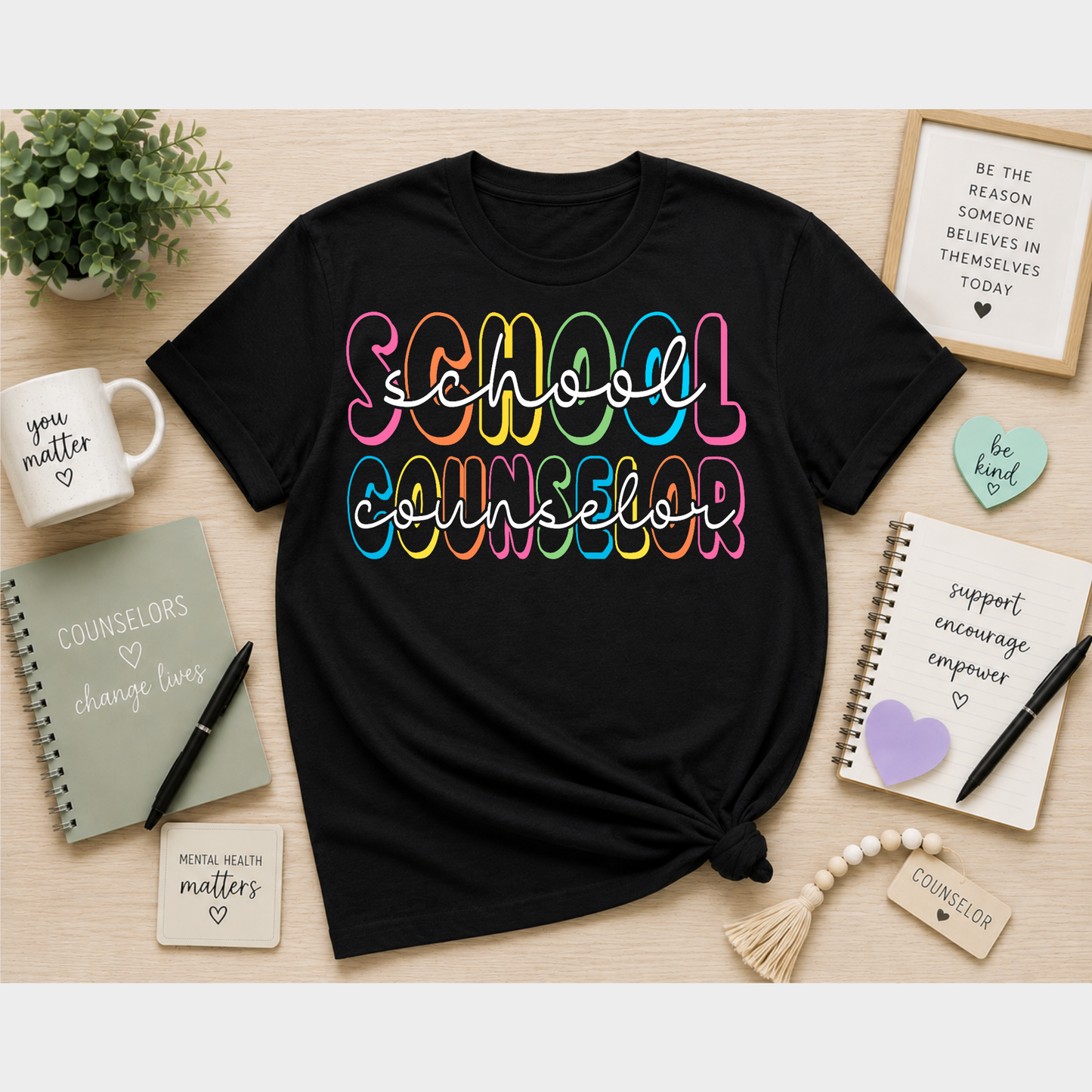 School Counselor Bright & Bold Tee