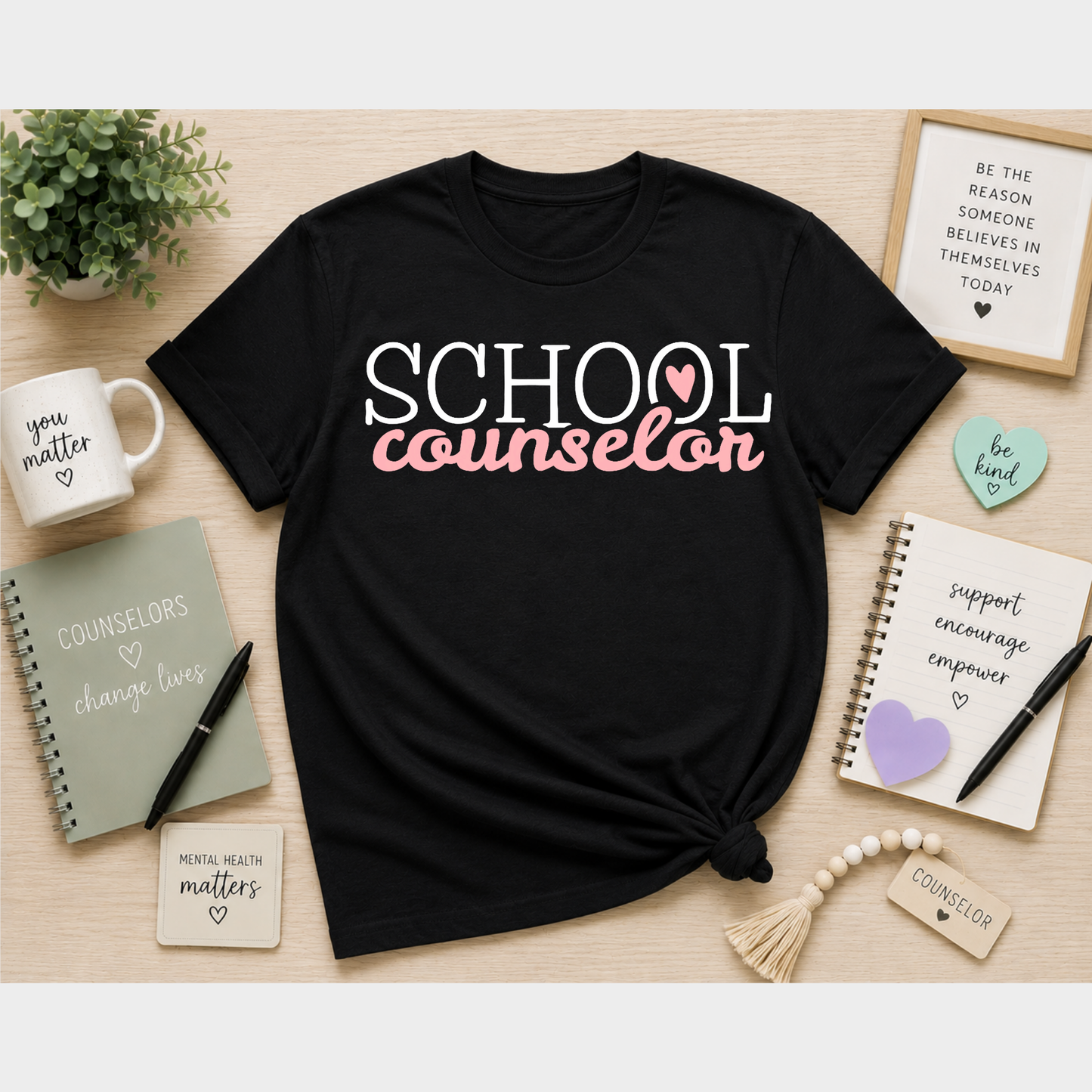School Counselor Classic Heart Tee