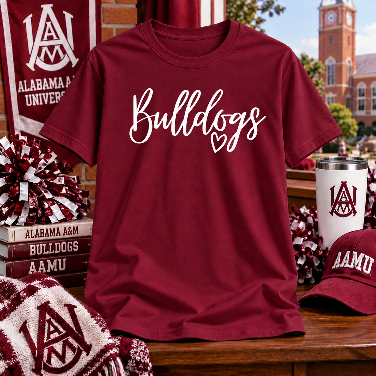 Bulldogs (Cursive w/Heart)