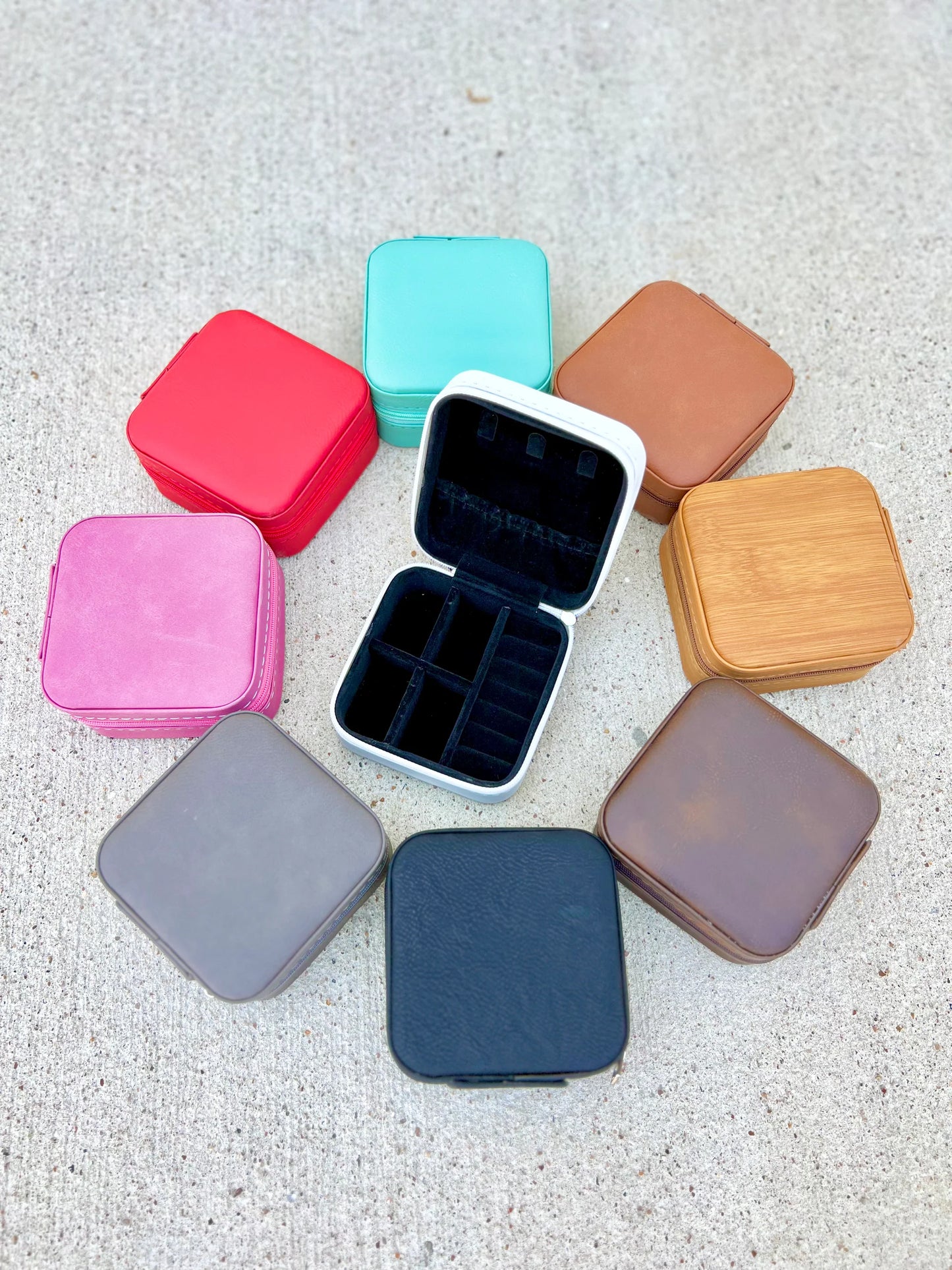 LASERABLE LEATHERETTE TRAVEL JEWELRY BOX (Blank)