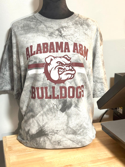 Alabama A&M Bulldogs- Maroon and White Distressed