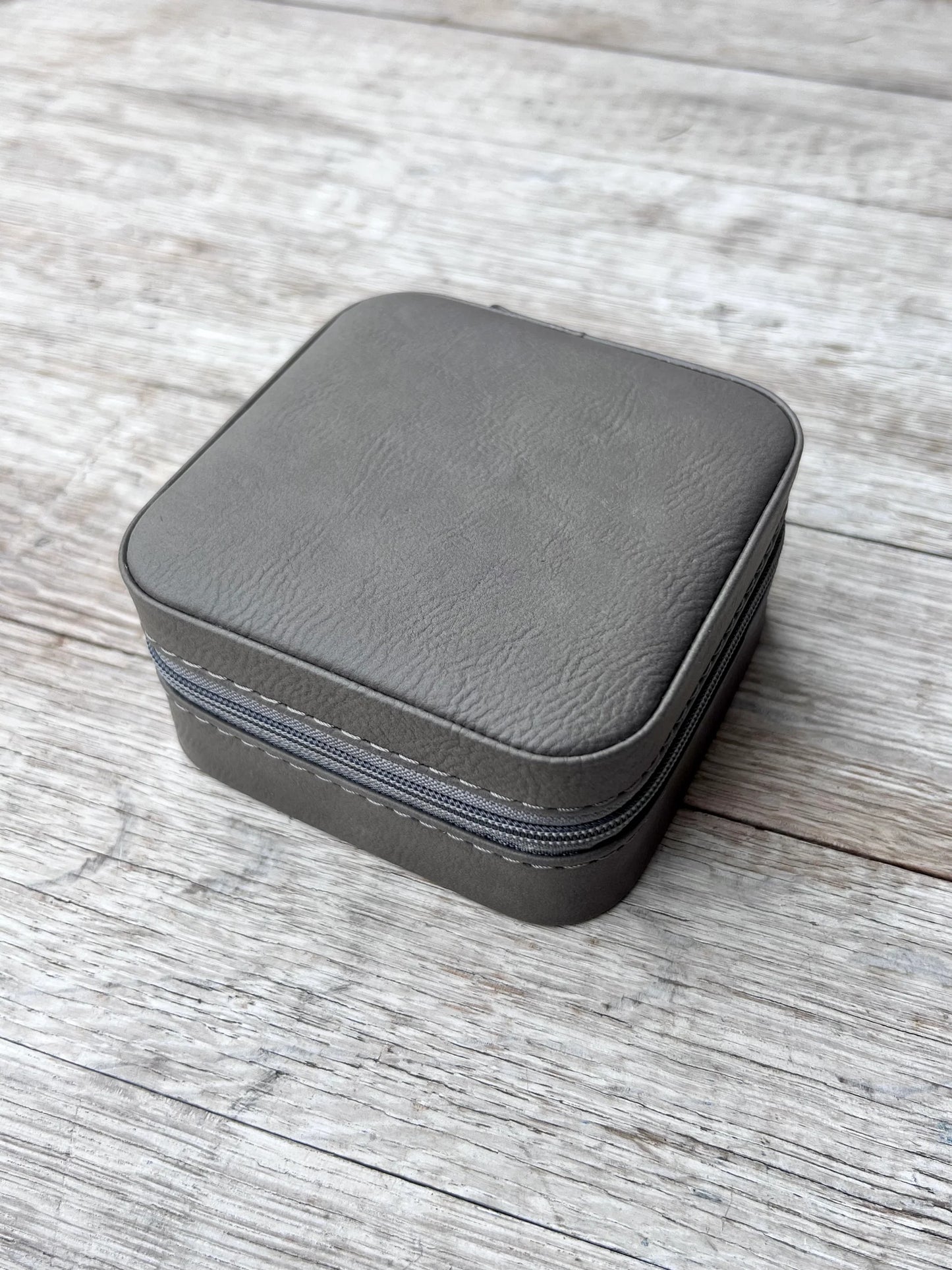LASERABLE LEATHERETTE TRAVEL JEWELRY BOX (Blank)