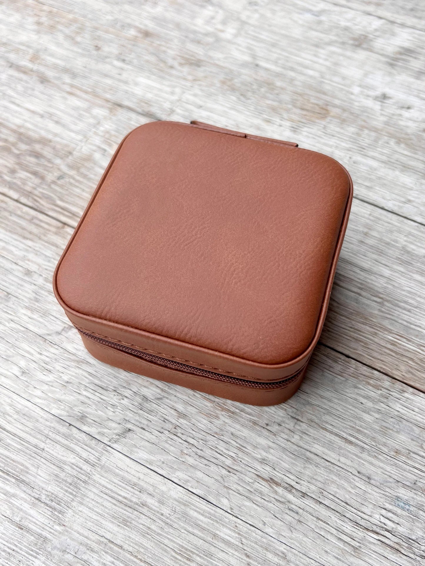 LASERABLE LEATHERETTE TRAVEL JEWELRY BOX (Blank)