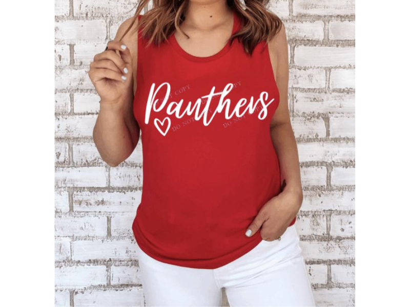 Panthers (Cursive w/Heart)
