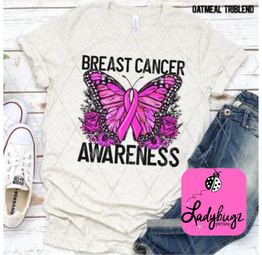 Breast Cancer Awareness w/Butterfly