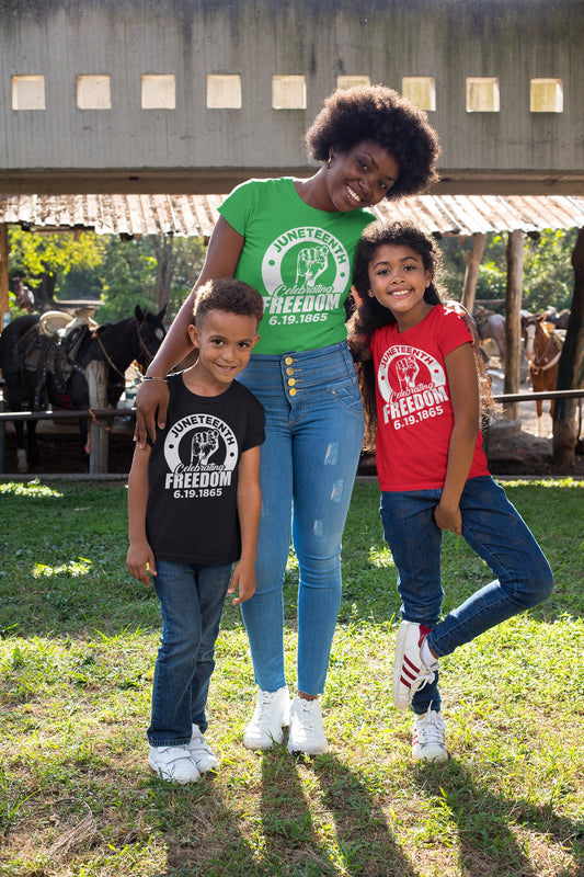 Juneteenth Celebrating Freedom (Youth-White Print)