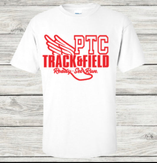 OG Parker Track Club T-Shirt w/red DISTRESSED design